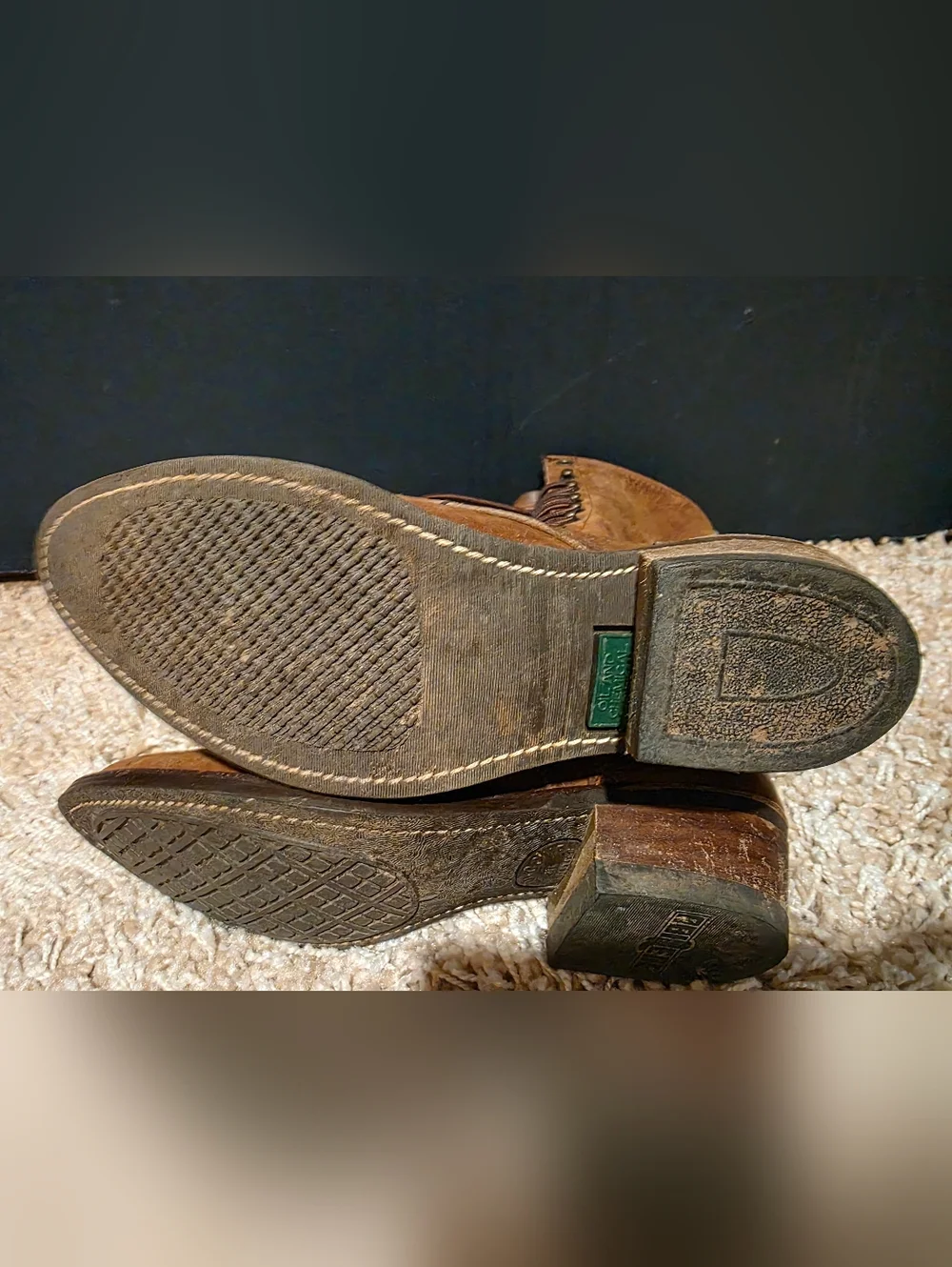 Vintage Abilene Boot Co. Brown Lace-Up Kiltie Leather Boot Prairie Boots Western - Picture 7 of 12